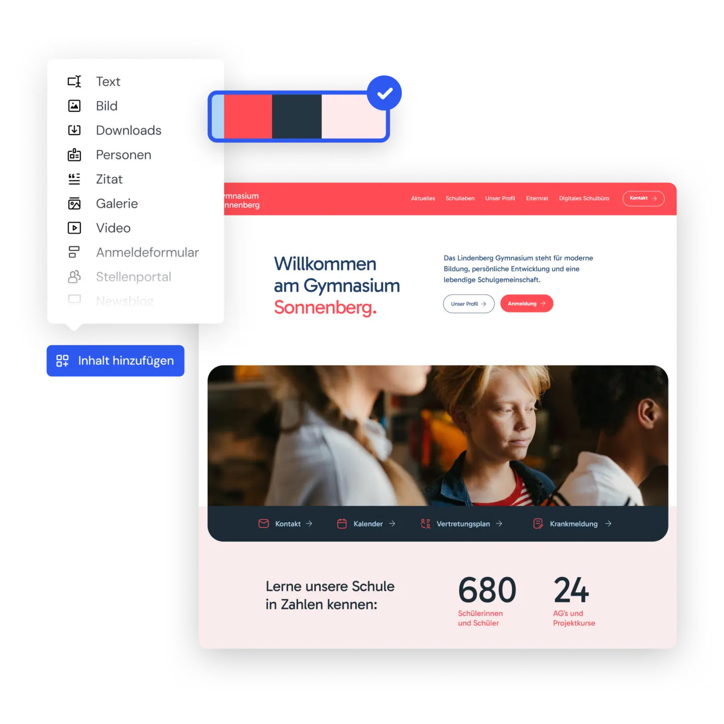 Für eine Schulwebsite, wie sie im Lehrbuch steht.